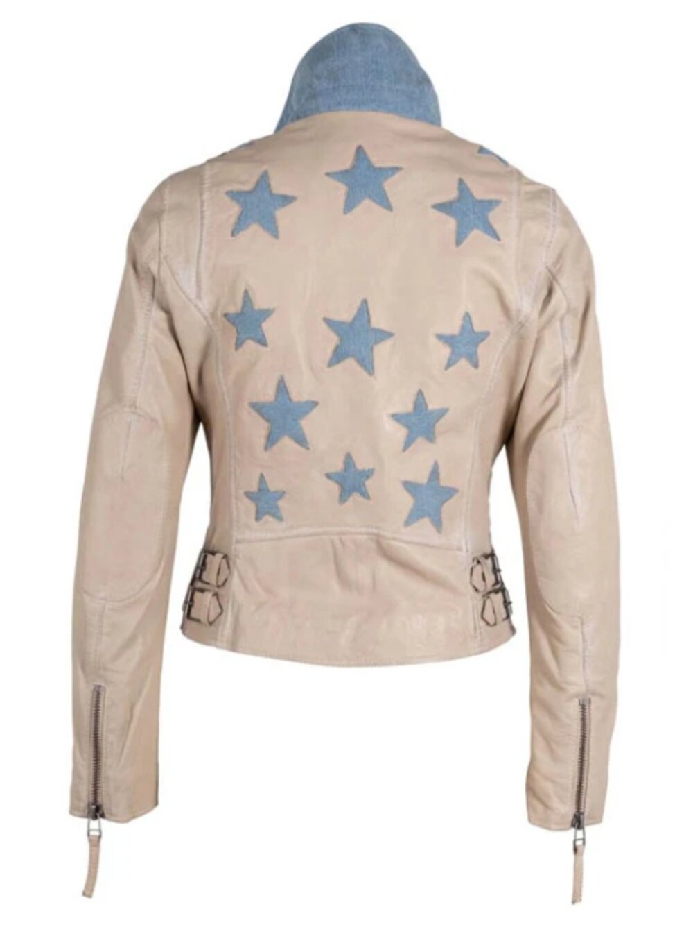 RARE COLOR Mauritius Christy RF Star Detail Leather Jacket US12 (runs small)